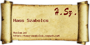 Hass Szabolcs névjegykártya
